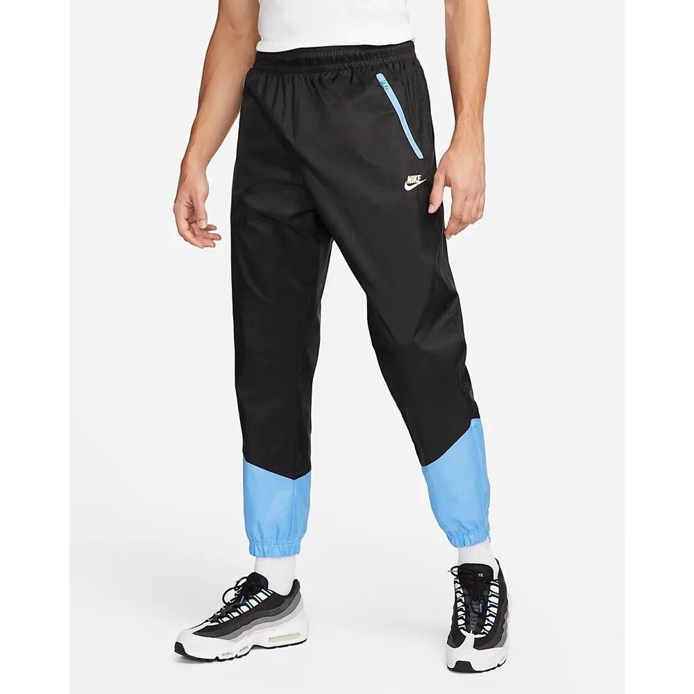 Nike Vintage Rare Windrunner Nylon Soccer Pants Trackies Glanz Blue Black Medium